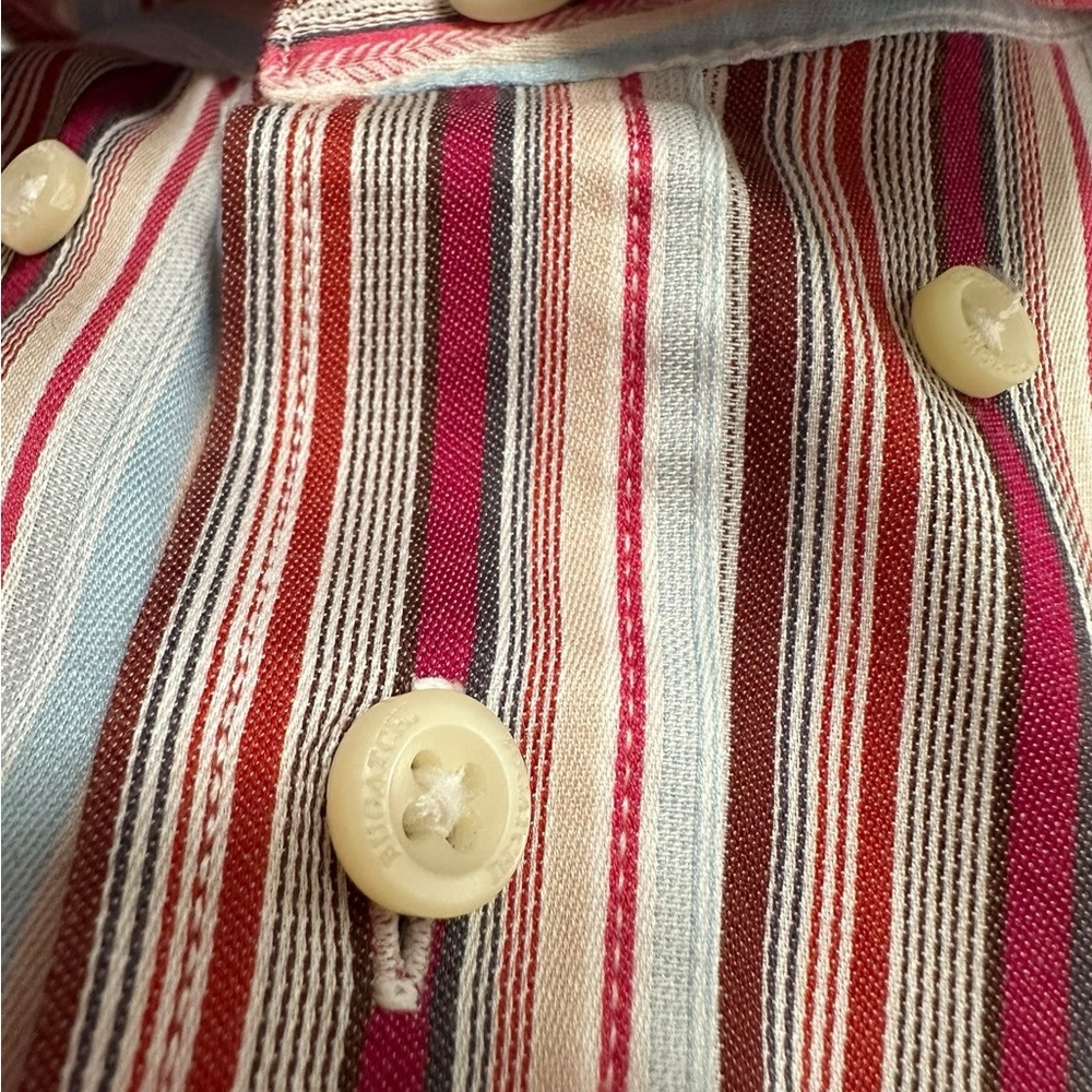 Bugatchi Uomo Men's Multicolored Button Up Long Sleeve Collared Dress Shirt Sz L - Picture 16 of 16